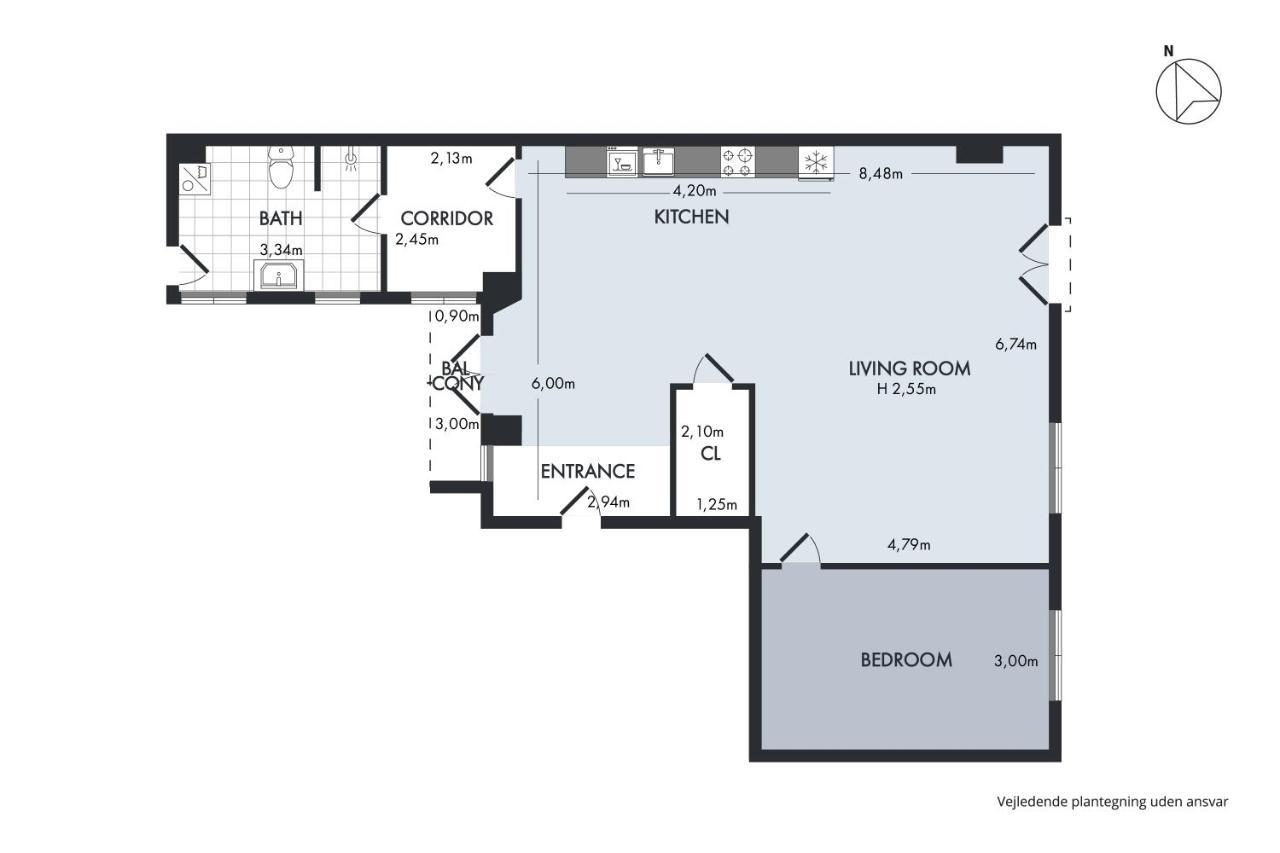 Sanders Monarch - Charming One-Bedroom Apartment With Two Balconies Копенгаген Екстер'єр фото